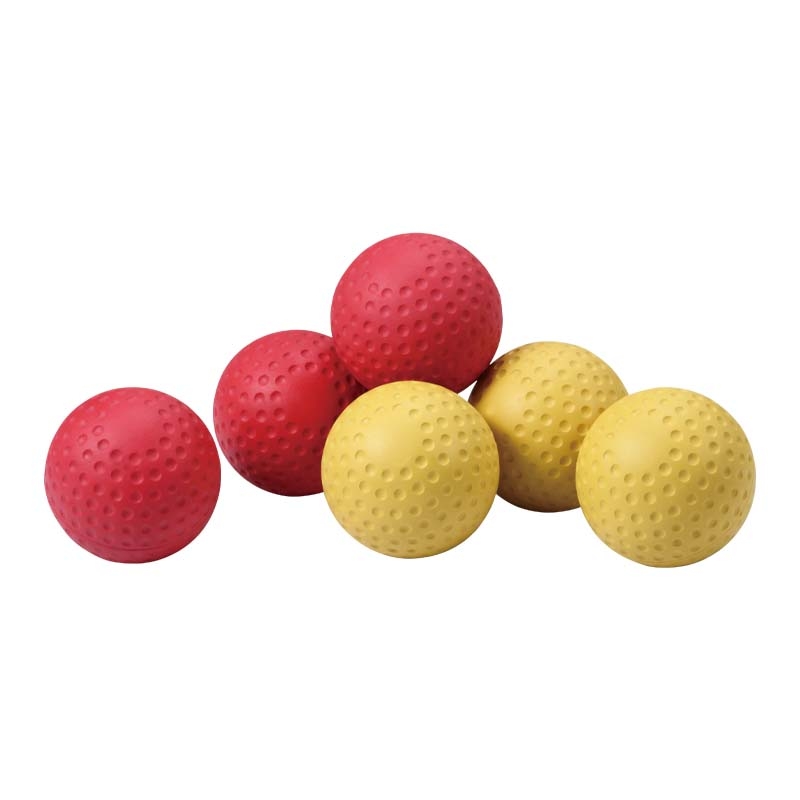 Acupressure massage ball made of natural rubber with dimpled surface for fascia release