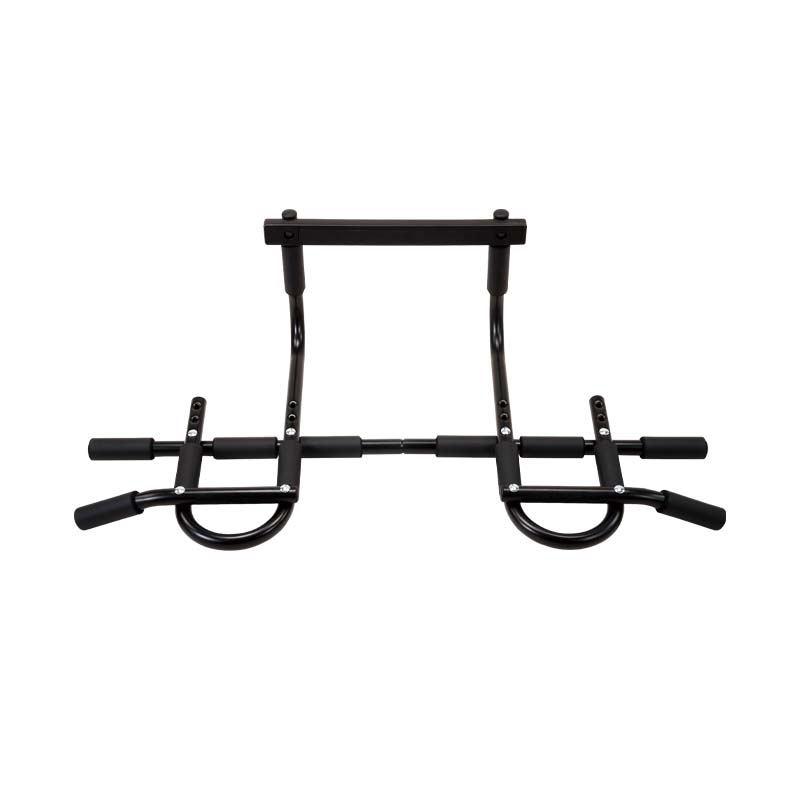 Custom OEM door chin up bar with adjustable width and foam handles.