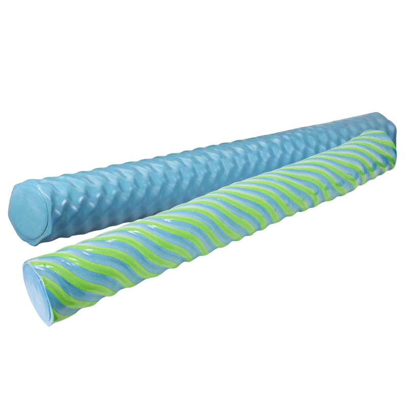 Vinyl-coated NBR pool float with wavy grip and UV resistance, REACH certified Made in Taiwan.